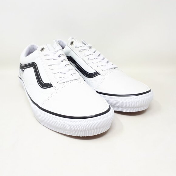 Vans Skate Old Skool Leather White Authentic Classic Mens Size 11.5 Shoe Sneaker - Picture 4 of 12